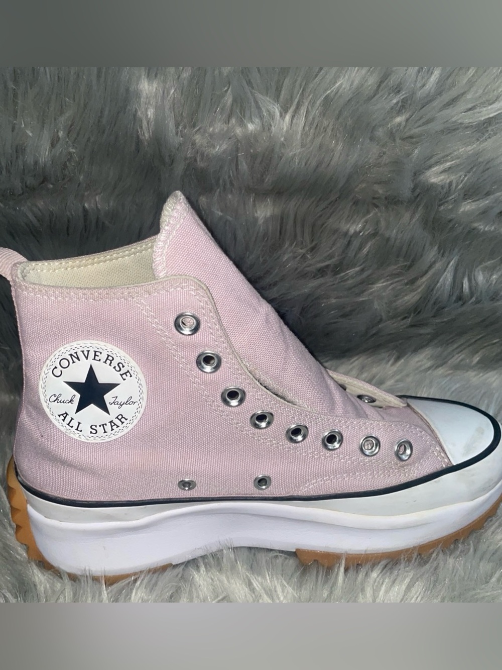 Converse High Top Platform Sneaker - Pastel Pink & White